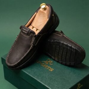 Orix Leather K3-100 Black Leather Casual Shoes for Men